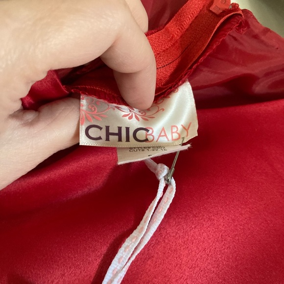 🌸Chic Red Sleeveless Dress with Red Layered Lace with Red Beaded Belt C - Picture 2 of 9